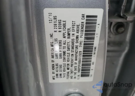 2011 Honda Accord Exl from USA, damaged, VIN 1HGCP3F86BA012529